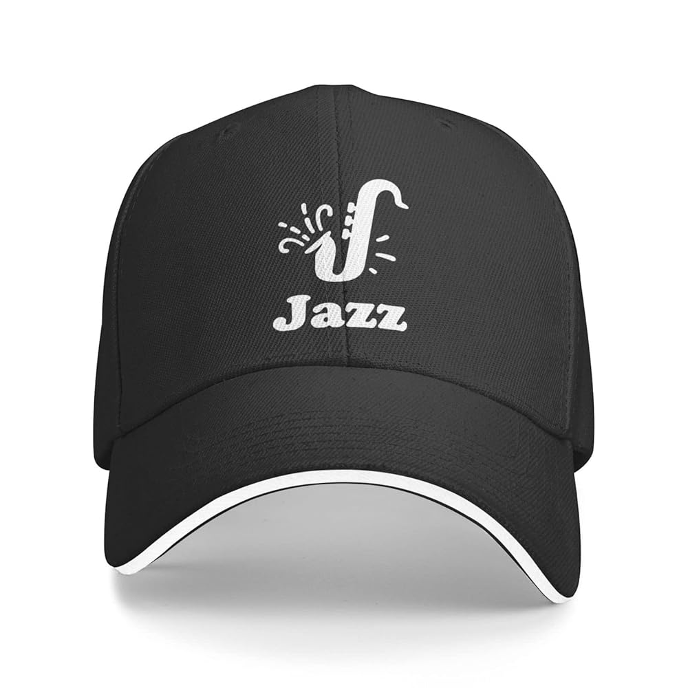 Jazz Music Casual Baseball Cap Black at Amazon Men's