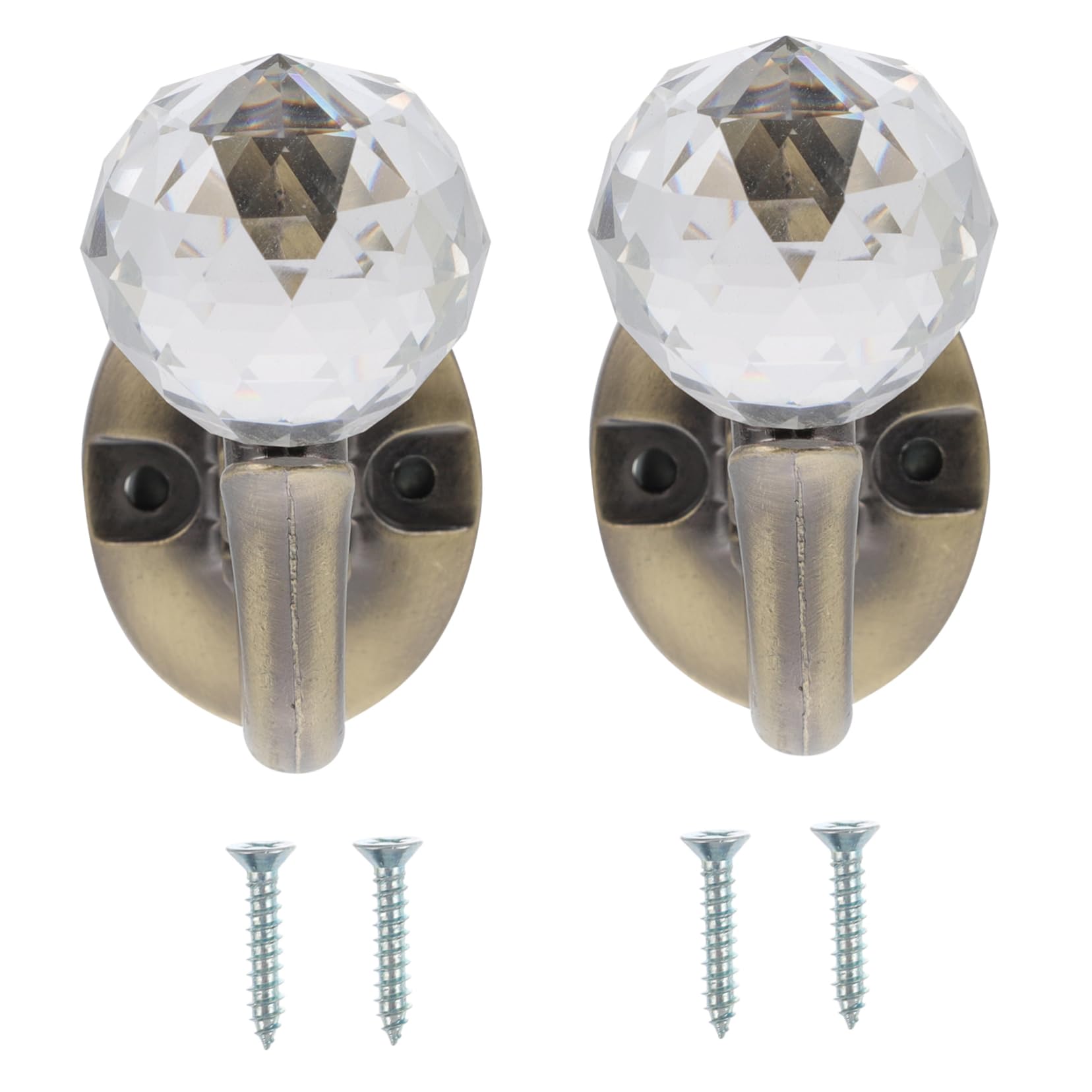 Ganchos magnéticos para cortina Alipis rústicos con cristal juego de 2 piezas