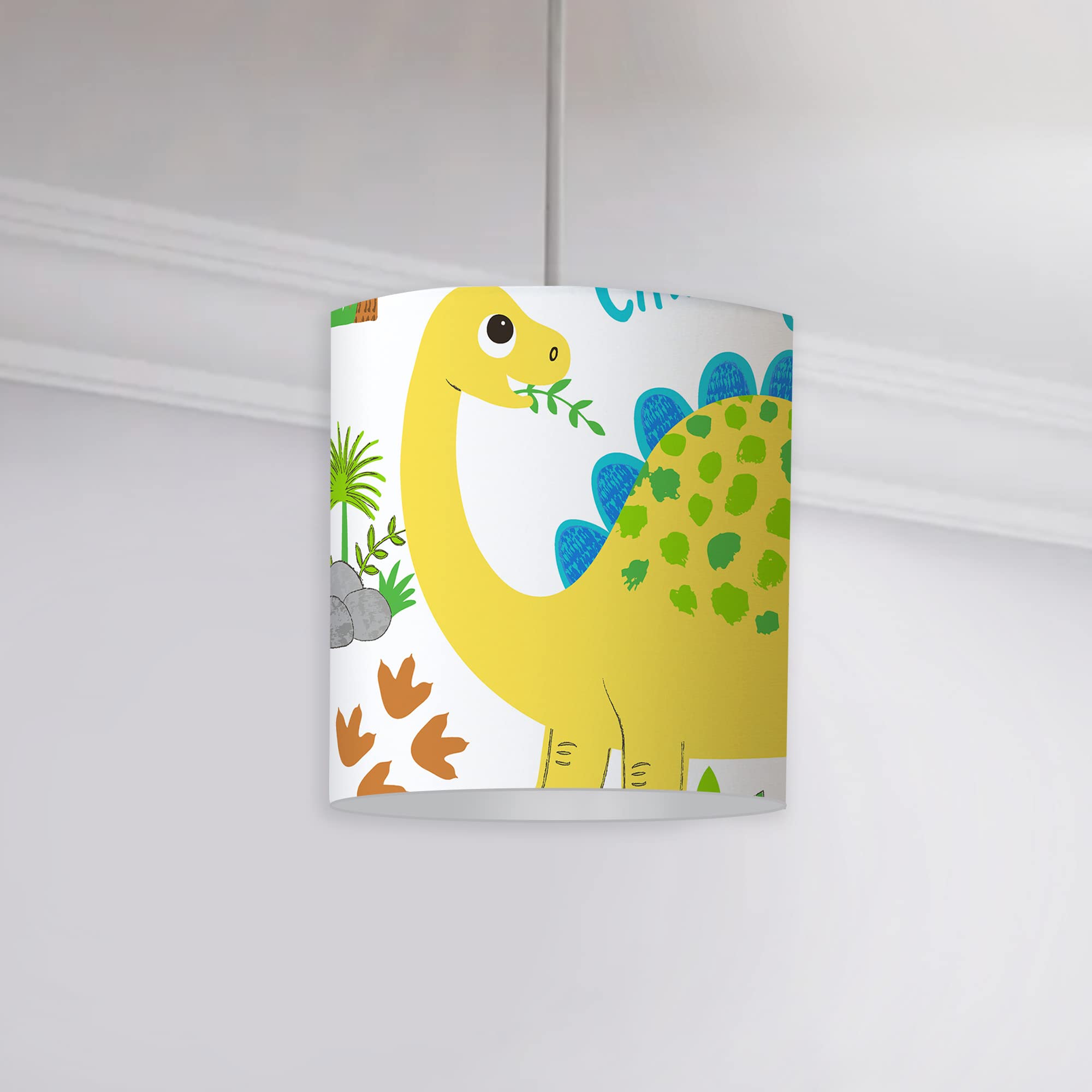 Happy Linen Company Dinosaurier Lampenschirm, 18x21 Cm - Niedliche Kinderzimmer-Deko