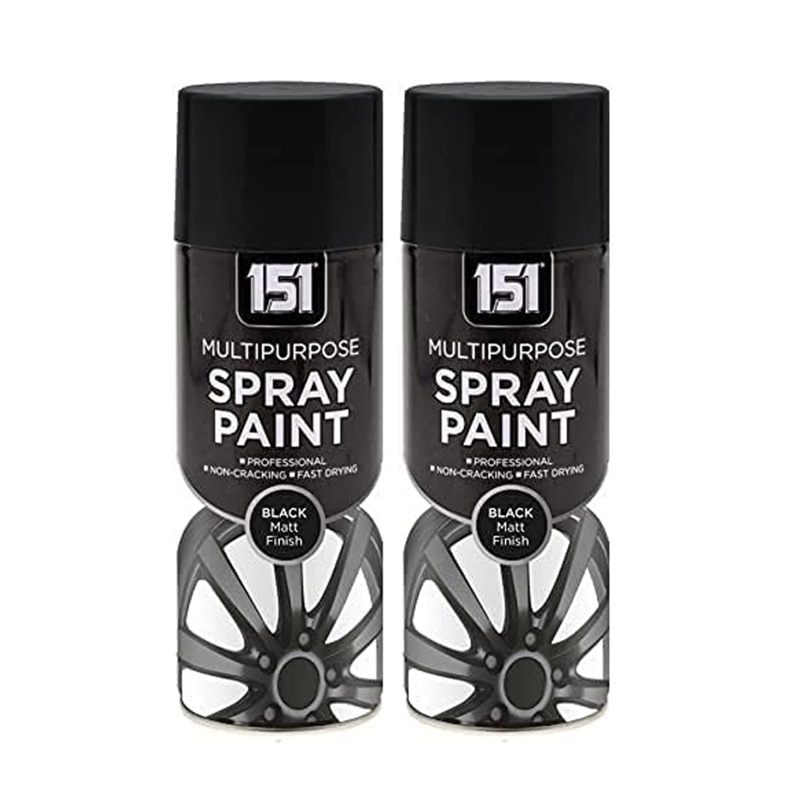 YSAMAX 151 Professional Black Matt Spray, Stunning Black Matte Finish, Fast-Drying Formula, Long-Lasting Durability, Aerosol Form, Versatile Uses, 400ML, (2PCS)