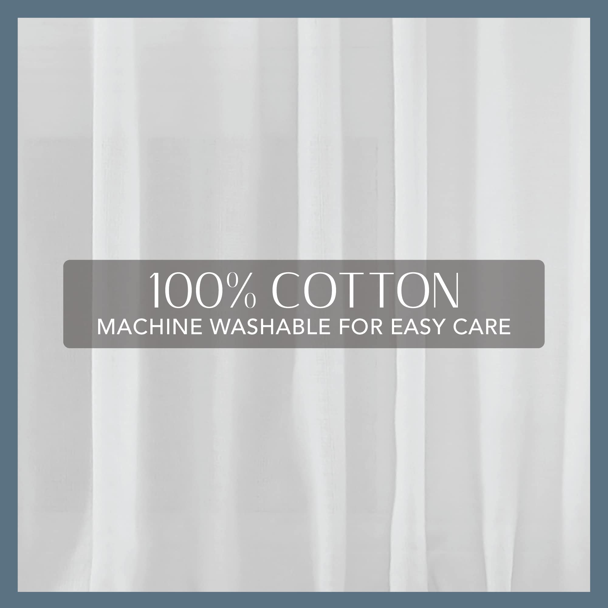 Elrene Home Fashions Tab-Top Ruffle Sheer Window Curtain Panel for Living Dining Room, Bedroom, Cotton, White - Image 4