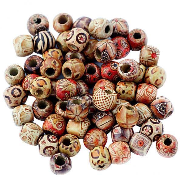 SNAPPSY 8x100pcs 12mm Mixed Round Wooden Beads for Jewelry Making Loose Spacer Charms 12mm 7mm-picture-16