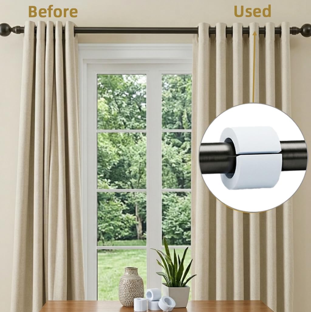 16Pcs Curtain Spacers for Grommet Drapes with 1 Soft Tape Measure - 50mm