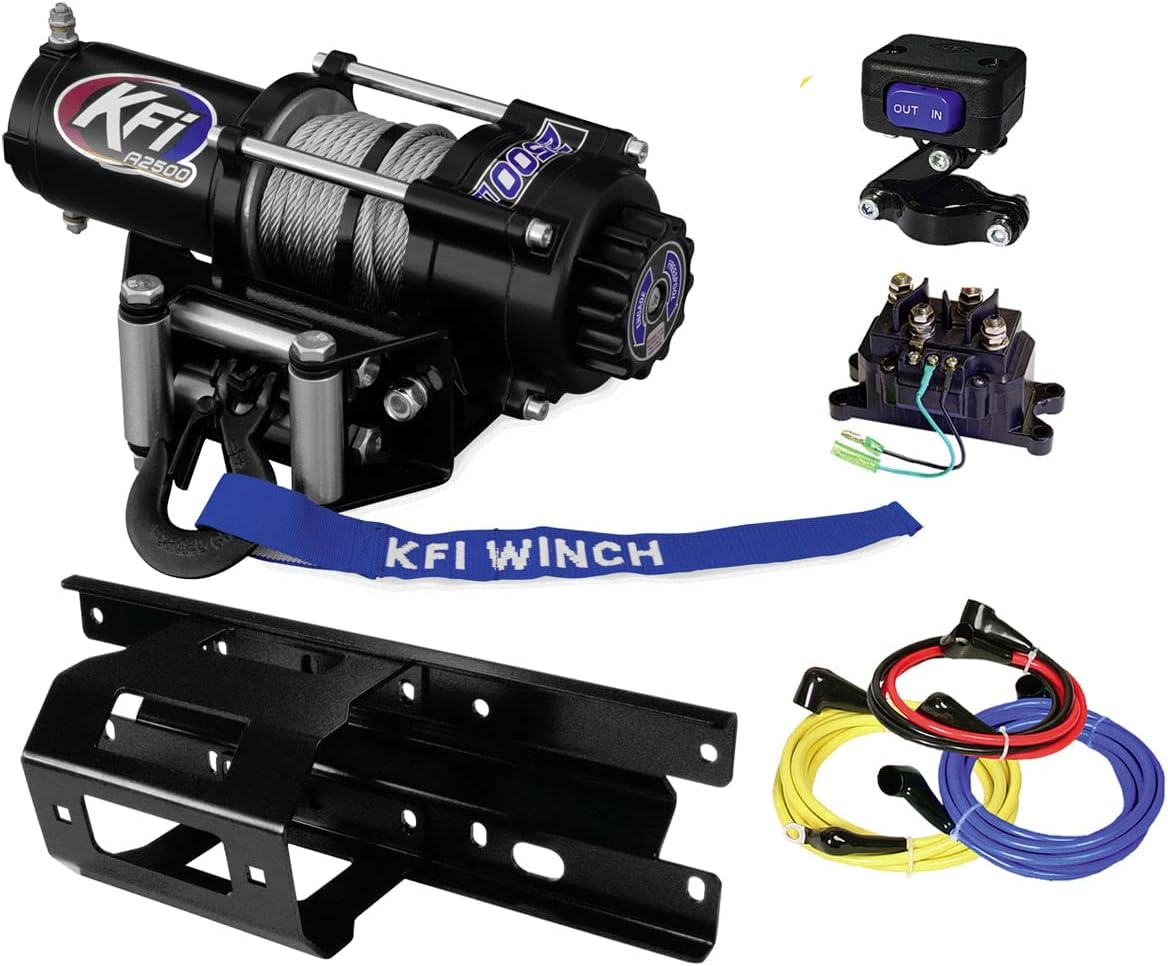KFI A2500-R2 2500lb Wire Rope Winch & 100440 Winch Mount kit Compatible/Replacement for 2007 to 2009 Polaris Sportsman 800 X2