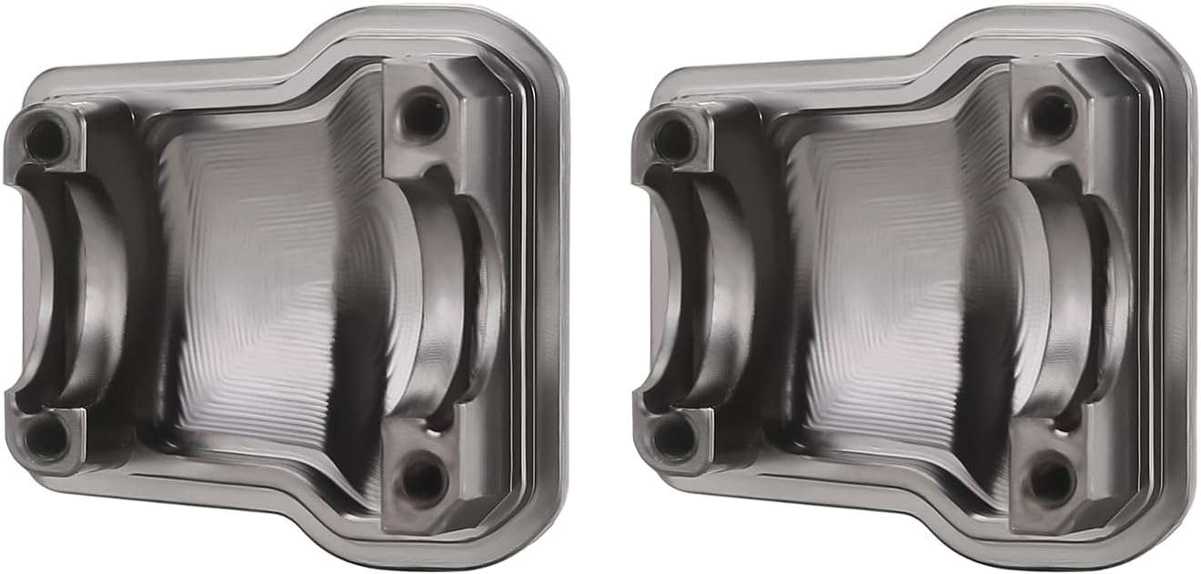 INJORA Brass Front Rear Axle Diff Covers - Grey Coating Diff Cover for TRX4M 1/18 Crawler Car Upgrade Parts,2PCS