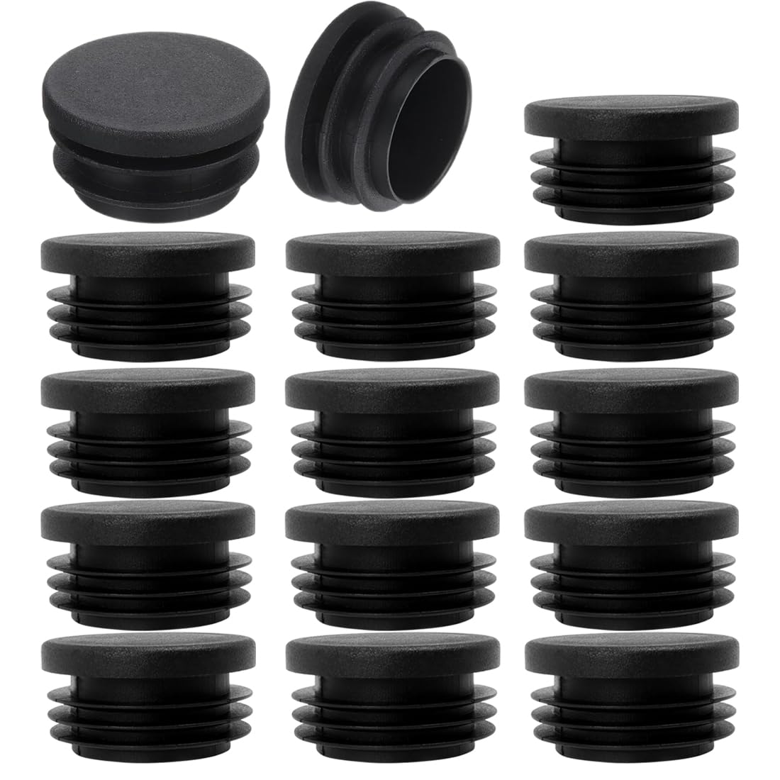 15 tapones de tubos de plástico Redondo, 25mm Eliminan el Ruido y los Arañaz, Protector Patas sillas, Protector Suelo Silla, Tacos de Goma, Tapones Redondos de plástico PE