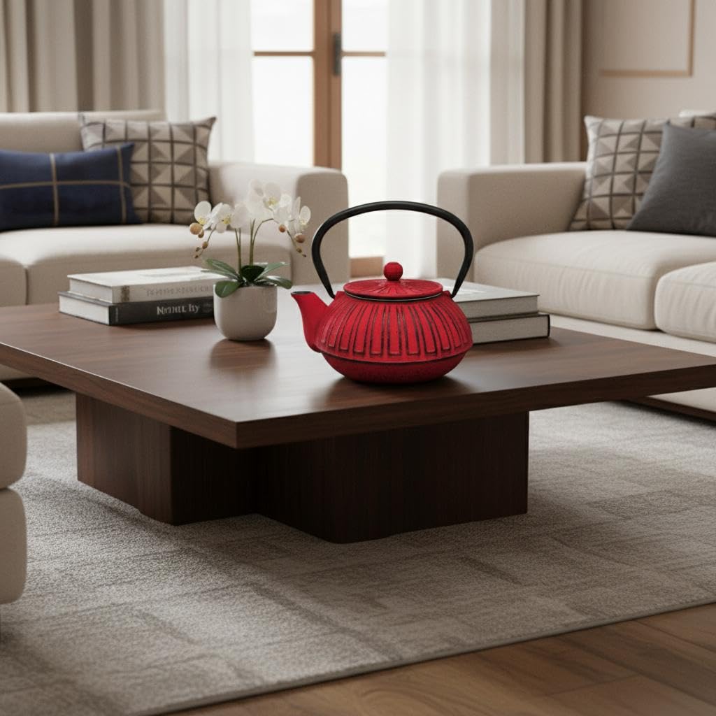 Tetera de Hierro Colado 0,6L Roja con Diseño Elegante y Durable