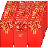 3 Jubilierende Stile: Sie erhalten 30 rote Umschläge in 3 Stilen mit ausgehöhltem Blumendruck und verschiedenen goldgeprägten chinesischen Schriftzeichen, die eine starke und fröhliche Atmosphäre ausstrahlen; Ausreichende Menge und mehrere Stile können Ihre Festivalbedürfnisse erfüllen
