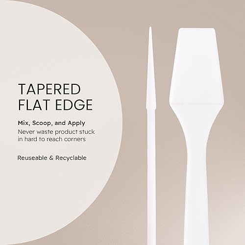 Miniatura 3 de Espátulas Beauticom Pana, desechables, para cosméticos, de plástico, 2.5", para el cuidado de la piel, para crema facial, 100 piezas por contenedor,