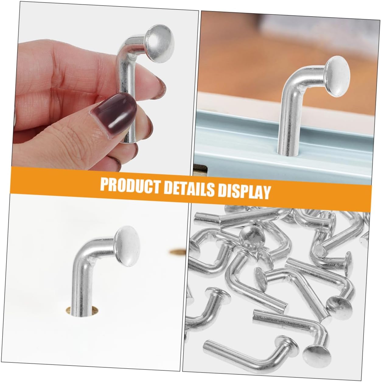 100Pcs Heavy-Duty J Bolt Safety Pins with Flat Head Rivet for Pallet Racking Steel Drop Pin Clips for Secure Storage Shelf Hook Locking Galvanized Pallet Rack Accessories