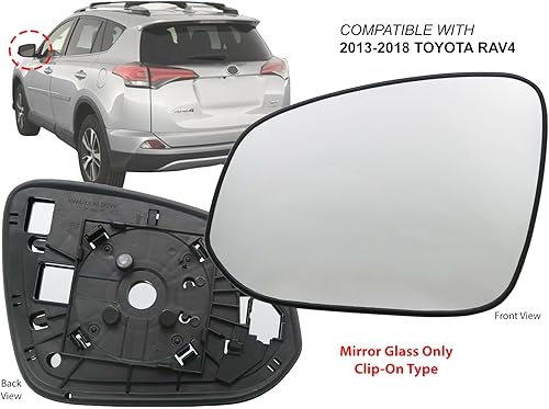 Miniatura 2 de APA Replacement for Rear View Mirror Glass Power Non-Heated 2013-2018 RAV 4 RAV4 2016-2021 TACOMA 2013-2017 4RUNNER Driver Left Side 879610R080