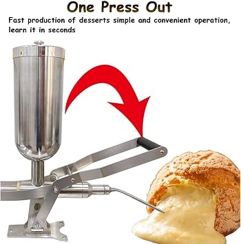 Bu paslanmaz çelik donut, churros ve sürülebilir sosları doldurabilir, 5 litre ve 4 hortum kapasiteli, fırın, bar ve restoranlar için idealdir.