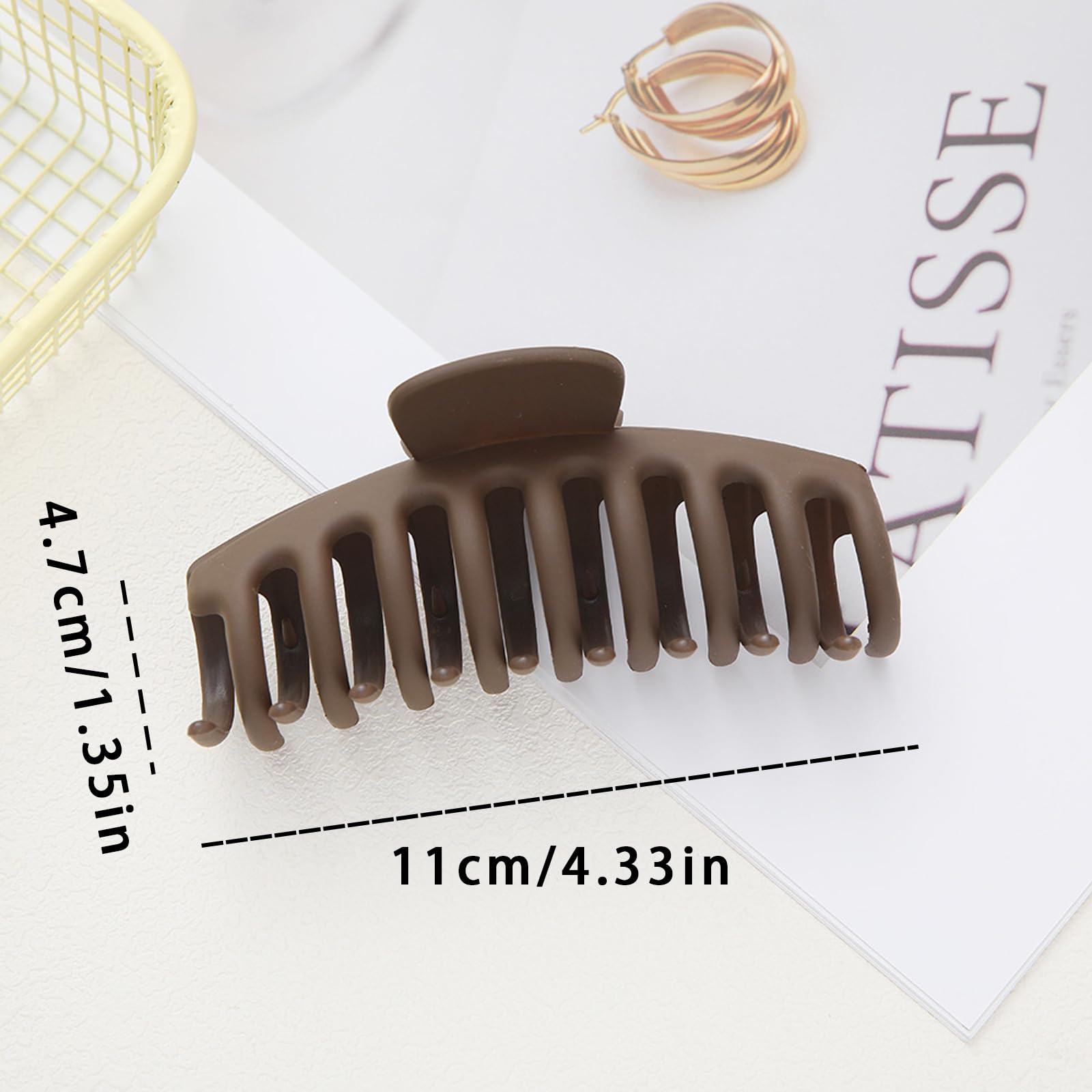 GWAWG 4 Pack Large Hair Claw Clip Butterfly And Rectangle Hair Claw Clip Women,Extra Large Claw Clip For Thick Hair Claw Clips,Hair Claw Clips For Women Thick Hair Neutral Claw Clips (Banana) - Image 2
