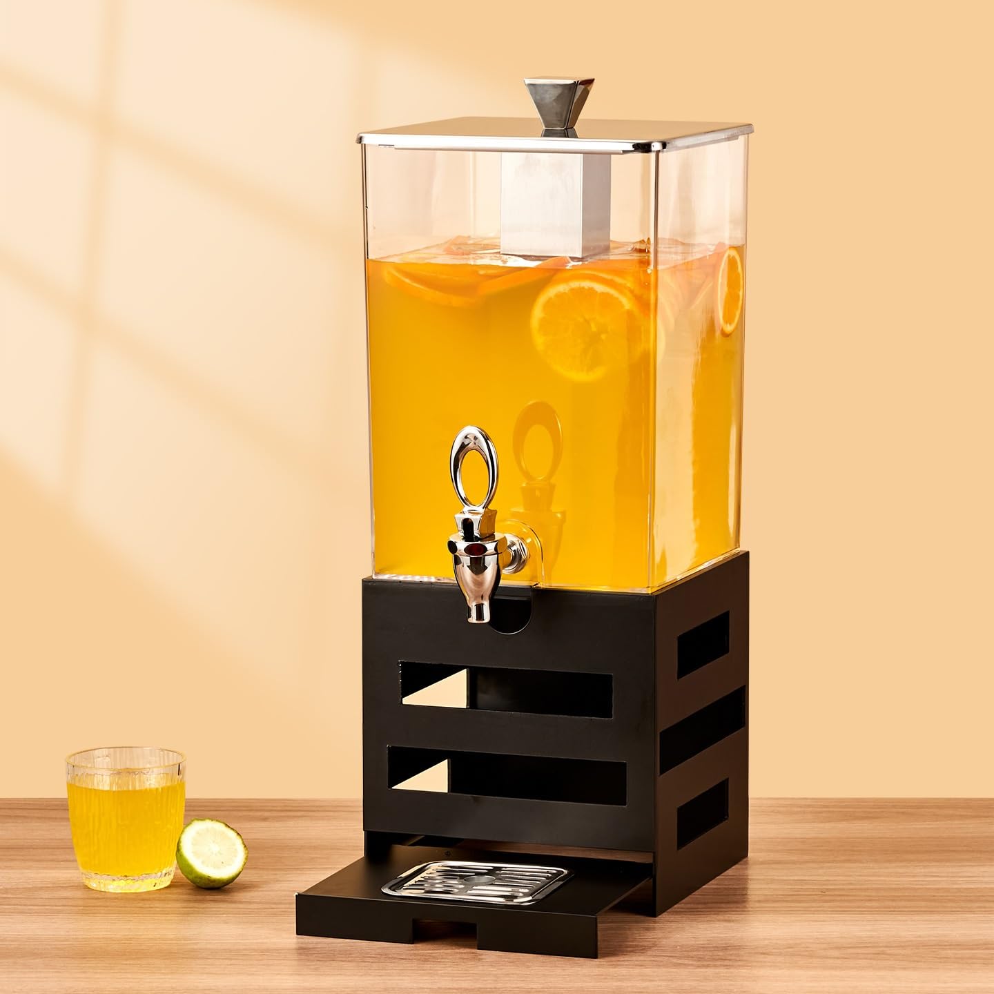 ASerZenith Juice Dispenser Drink Dispenser Beverage Dispensers With Stand And Ice Core – Cold Drink Server For Parties And Events Black Ice Chamber(Color2-10L)