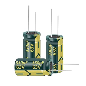 20pcs 63V 330uF Aluminum Electrolytic Capacitors, 10x20mm