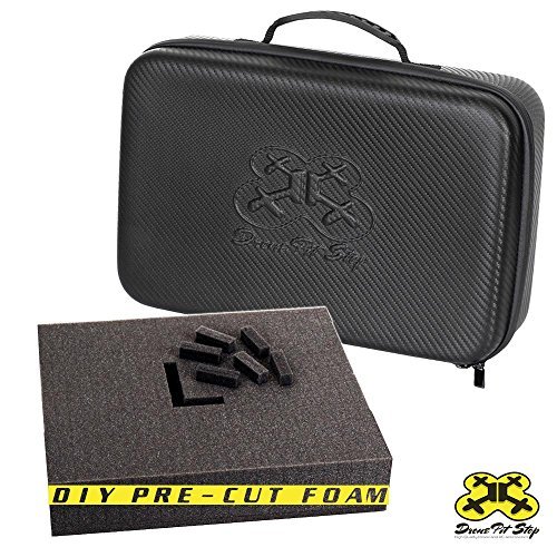 DIY Carrying Case (Medium) for Mini Drone Quadcopter/Action Cameras- Pre-Cut Pick and Pluck Foam - Will fit Some Models of Syma, Hubsan, JJRC, Cheerson, Holystone, GoPro, SJCAM- Splashproof | EVA