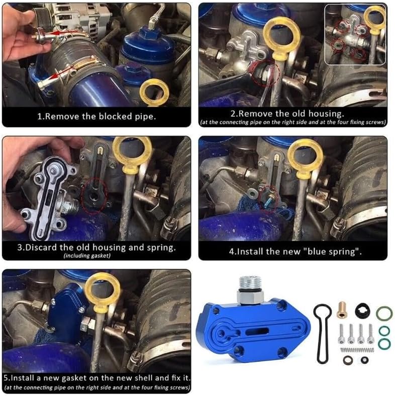 Compatible For 6.0 For Powerstroke 2003-2007 Spring With Billet Spring Housing Engine Pressure Regulator Valves Cap J60F - (Color: Black)