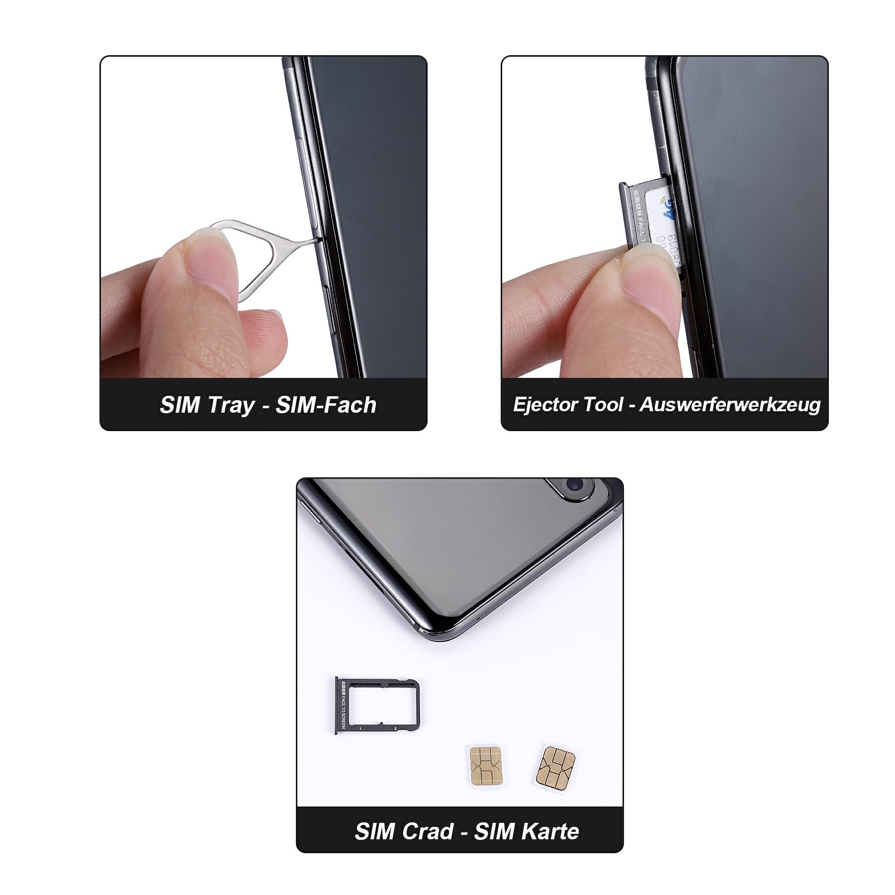 Amazon | QUHSSHIK Sim カードピンステンレス鋼リングスムーズ