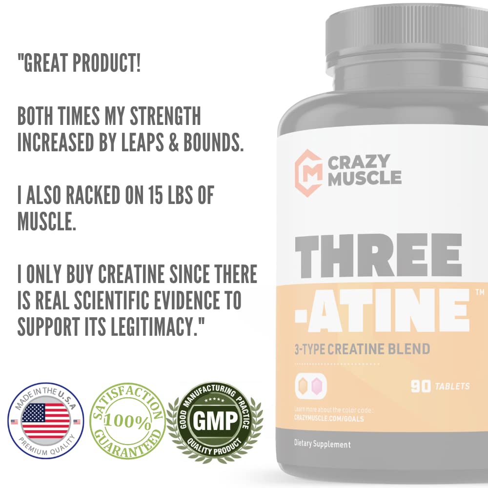 Creatine Pills for Crazy Muscle Gain Keto Creatine Monohydrate x3
