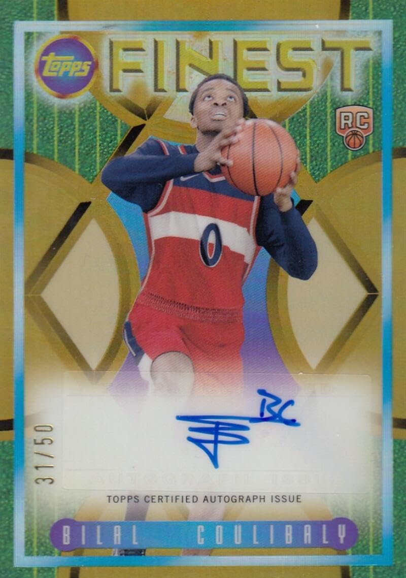 Basketball Trading Card 2023-24 Topps Finest Flashbacks Autograph Refractor Gold #FLA-BCO Bilal Coulibaly NM Near Mint Auto 31/50 Wizards