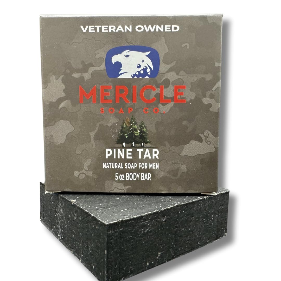 Pine Tar Organic 5oz Body Bar | Traditional Cold Process Technology | 100% Organic & Natural Ingredients | No Harsh Chemicals | Exfoliating | Made in the USA