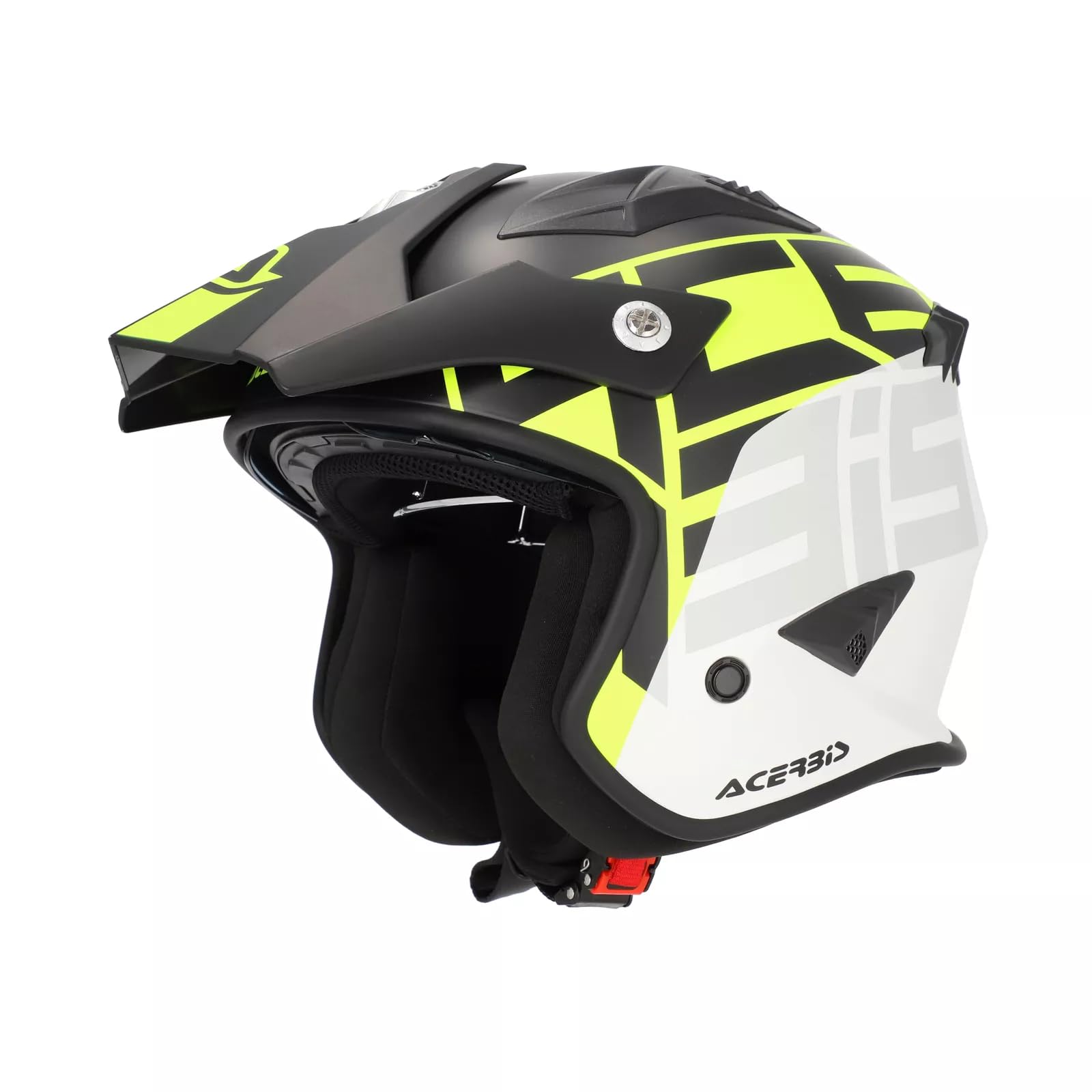 Acerbis Casco Jet Aria Graphic Negro/​Amarillo flúor S