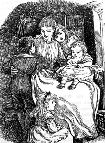Lienzo de una madre que mima a sus hijos por Mary Ellen Edwards cuadro decorativo 60x90cm