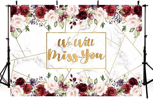 Miniatura 1 de Fondo de fotografía con texto en inglés "We Will Miss You" de 7 x 5 pies, fondo de fotografía, despedida, aniversario, jubilación, graduación,