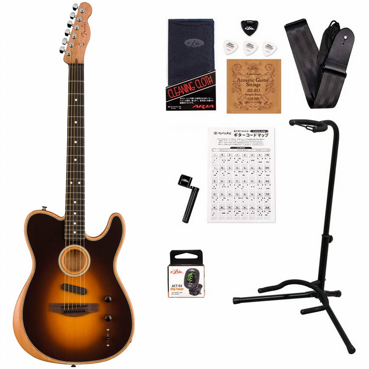Amazon | FENDER MEXICO/ACOUSTASONIC PLA TL S BSTアコギ入門豪華12点 