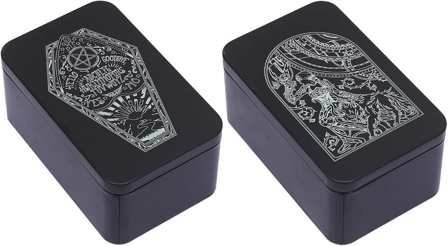 Tarots Cards Astrologys Trinkets Iron Tarots Cards Storage Case Container for Fortune Telling Witches Astrologys Trinkets Playings Cards Storage Case