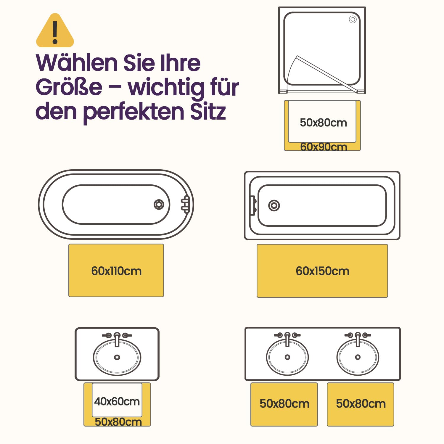 DEXI Badezimmerteppich 60 x 150 cm, Badteppich rutschfest Waschbar, weicher Badematte, Mikrofaser Absorbent Badvorleger, Badematten für Badewanne, Duschraum und Badezimmer, Grau