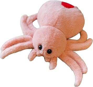 JOSON 10 Inch Halloween Cartoon Spider Plush Toy, Cute Spider Plush Toy, Boys Girls Bedroom Party Decoration Pink