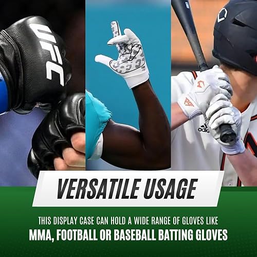 Miniatura 5 de Vitrina doble de lujo para guantes de MMA  Estuche de exhibición de guantes de lucha con base resistente y soporte  Protección UV acrílico