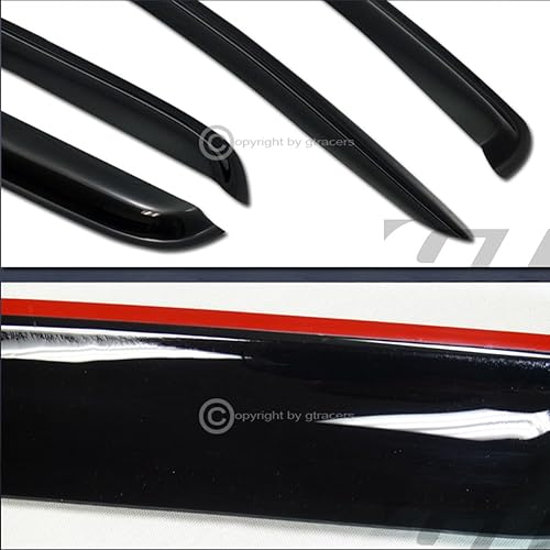 Miniatura 3 de R&L Racing Protector de lluvia y viento deflector visor de ventana 4P compatible con Dodge Dakota Quad Cab 2005-2011