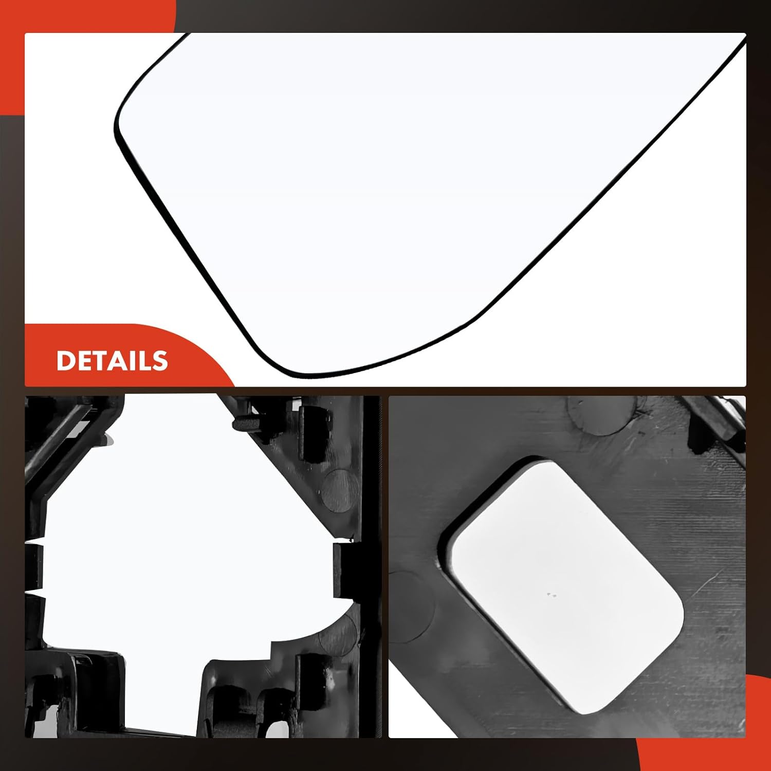A-Premium Right Passenger Side Non-Heated Mirror Glass with Backing Plate - Compatible with Honda Civic 2006 2007 2008 2009 2010 2011 - Exterior Side View Convex Mirror, Sedan, Replace # 76203SNAA01