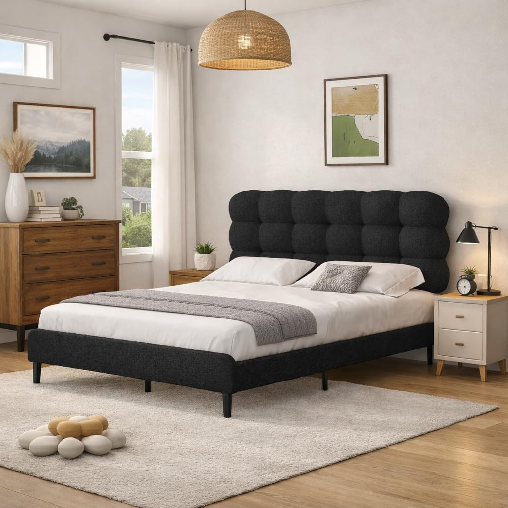 VECELO Twin Size Bed Frame, Heavy-Duty Metal Bedframe with Shell Pattern Design Headboard & Footboard, No Box Spring Nee — deal on Shopping With Noya