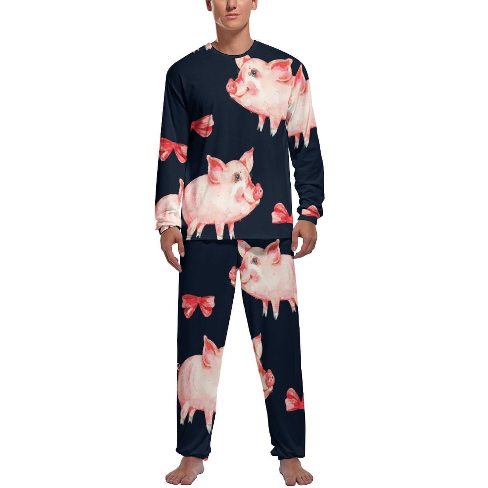 Pyjama homme haut et bas manche longue en coton confortable