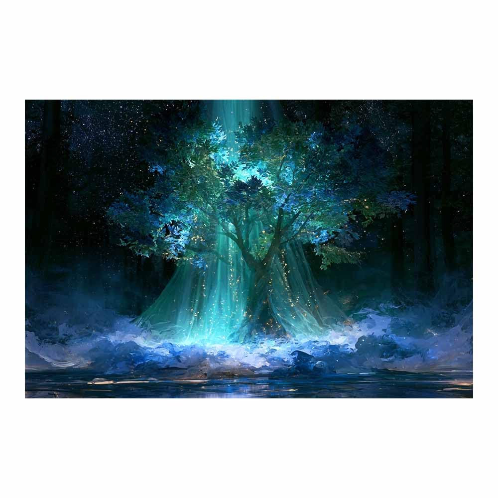 HOQIU Print Canvas Poster Decor Starlights Blooms tree canvas prints, nature wall art, for Bathroom Home Office Decor(Multicolor)-80x120cm Unframed