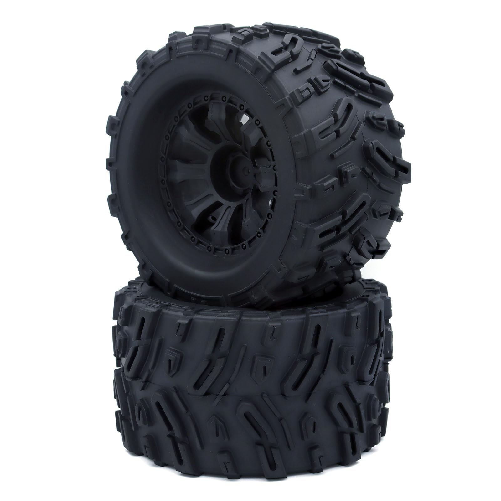 Surpass Hobby USA Height 4.92" (125mm) RC Truck Wheels and Tires Set for 1/10 Monster Truck Wheels Tires for HPI/HSP/Savage XS TM Flux/ARRMA 1/10 Gorgon/KDM.Racing Successor/HNR H9801 Mars 2Pack