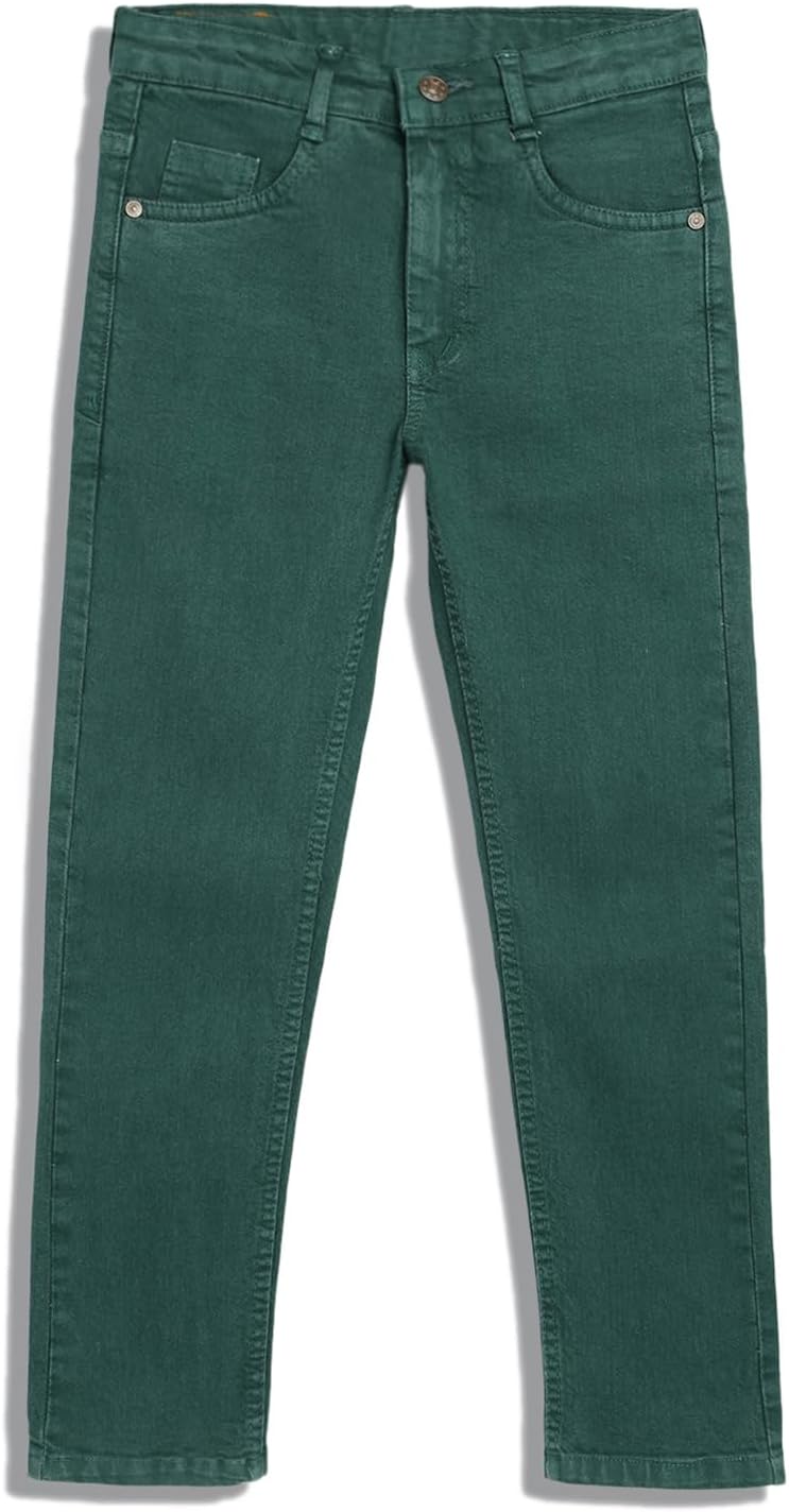 Urbano Juniors Boy's Slim Fit Washed Denim Jeans Stretch, Sea Green, 9 Years-10 Years