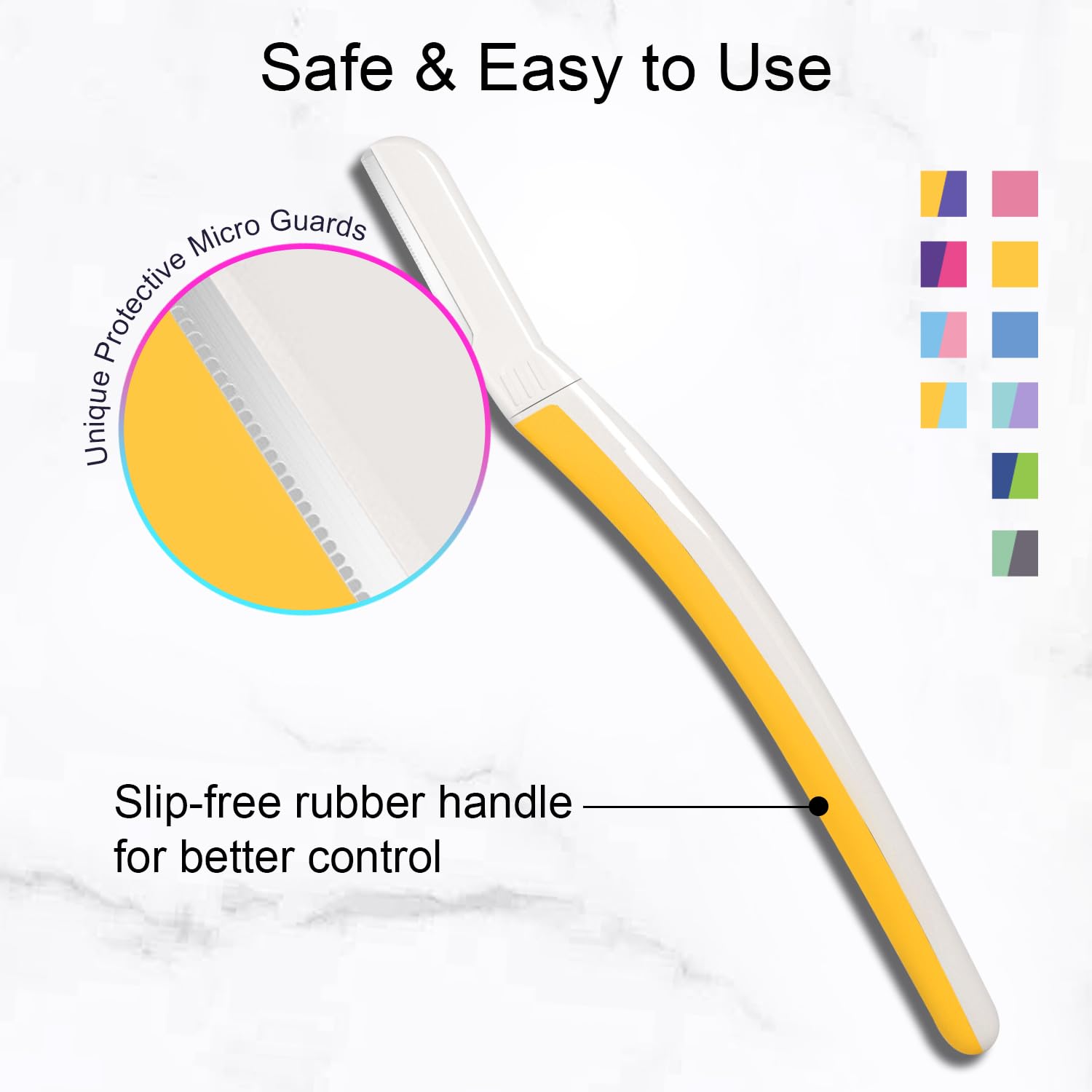 Dermaplane Razor, Eyebrow & Facial Razor, 9 ct, Solar Veil | Exfoliating Face Razors for Women, Dermaplaning Tool for Face, Peach Fuzz Remover, Facial Hair Removal