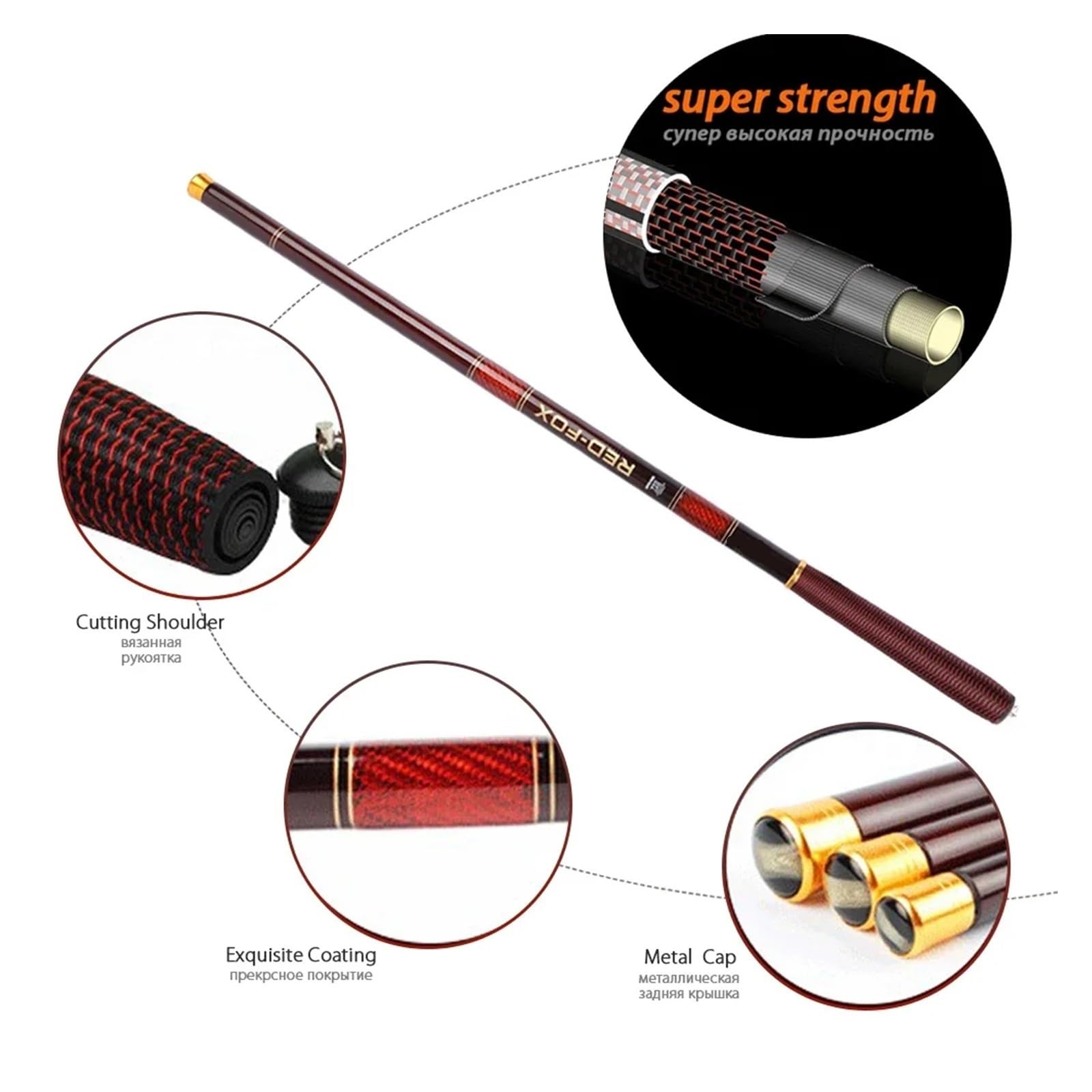 Canne A Peche Mer LéGèRe,Fishing Rod Casting Canne à pêche Ultra légère de 3.0 7.2M, Accessoire for la Carpe