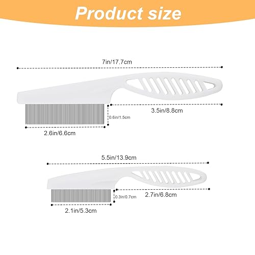 Miniatura 2 de Peine multifuncional 2 en 1 para el pelo de mascotas, acero inoxidable y ABS, 2 paquetes, para aseo y despeinado, peine para gatos y perros