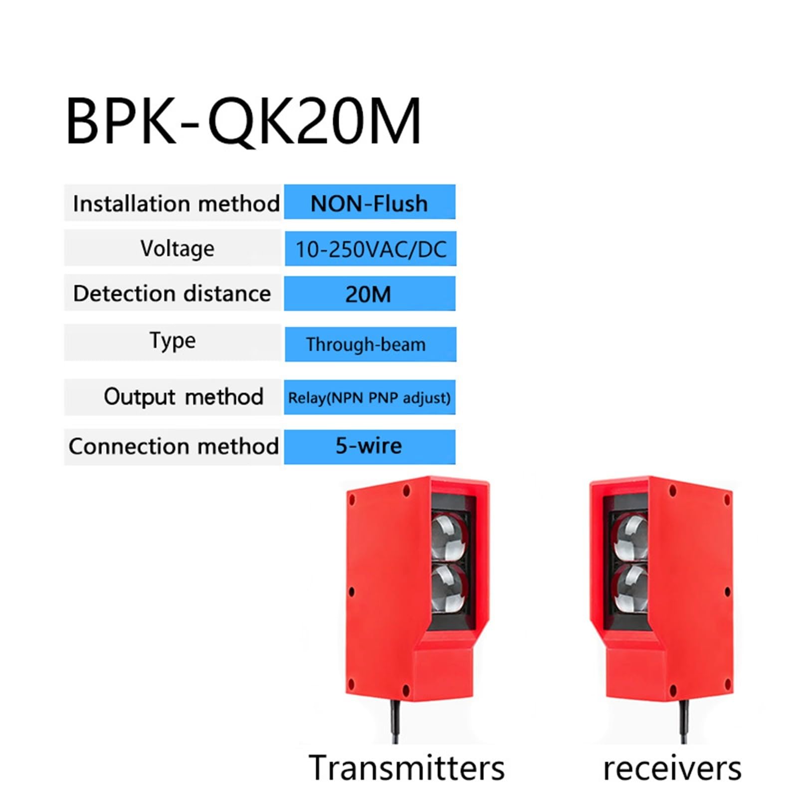 Sensor fotoeléctrico E3K 20M 60M distancia de detección sensor de interruptor fotoeléctrico 24V 110V 220V sensor de proximidad