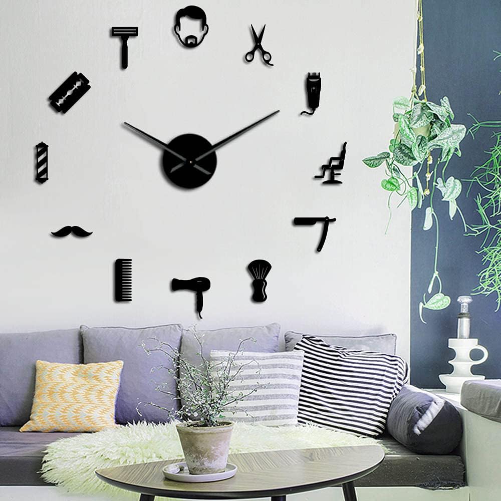 Perfectii DIY Wall Clock Hands 15 inch Silent Clock Movement Kit Clock Replacement Home Decoration (Black)