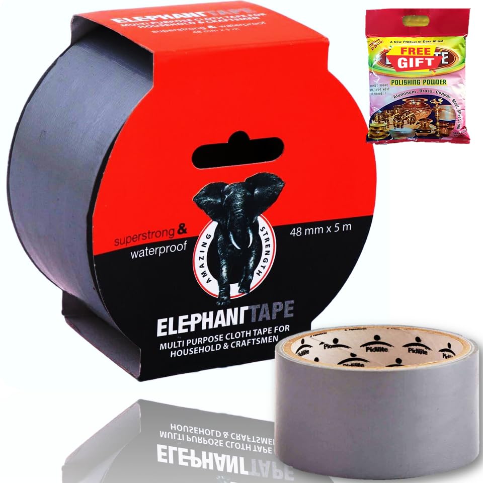Pidilite Elephant Waterproof Repair Tape for Pipe Leakage Roof Water Leakage Solution Aluminium Foil Tape Waterproof Adhesive Sealing Butyl Rubber Tape for Surface Crack (48mm X 5meter) (Silver) (B0D3WNL67D) Amazon Price History, Amazon Price Tracker
