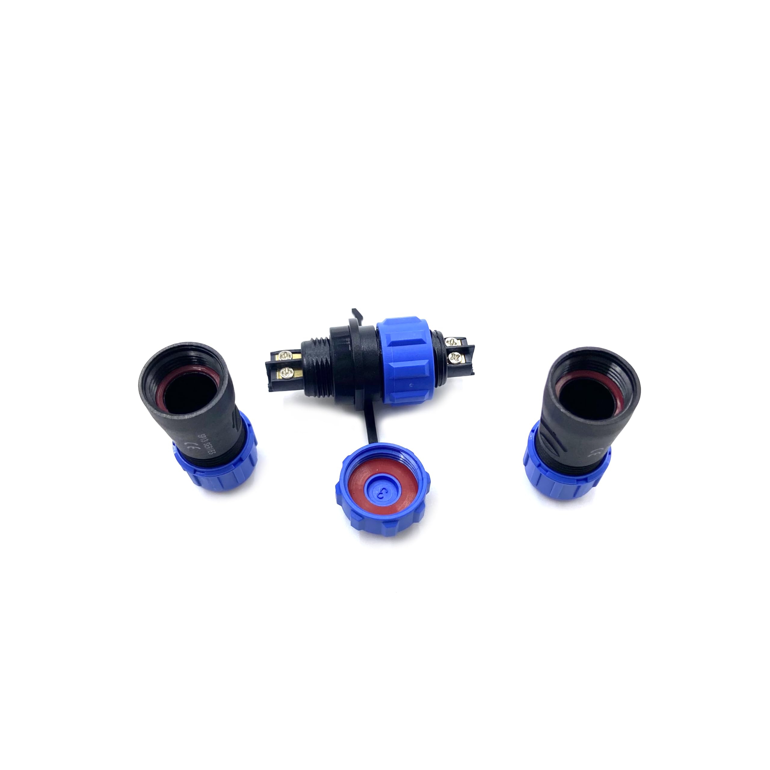 5 conectores de aviación SP13 de 2 pines, IP68 de 2 pines, sin soldadura, conector de aviación impermeable para lámparas exteriores, utiliza 250 V 13 A (cable de 14 AWG engarzado)