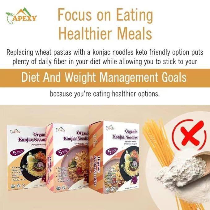 Fideos Shirataki Konjac Orgánicos Apexy con Harina de Avena 42.24 oz miniatura 2