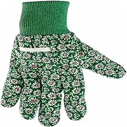 LUVA EM ALGODÃO PARA JARDINAGEM FLORAL M VERDE