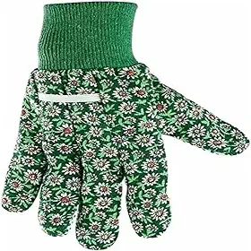 LUVA EM ALGODÃO PARA JARDINAGEM FLORAL M VERDE